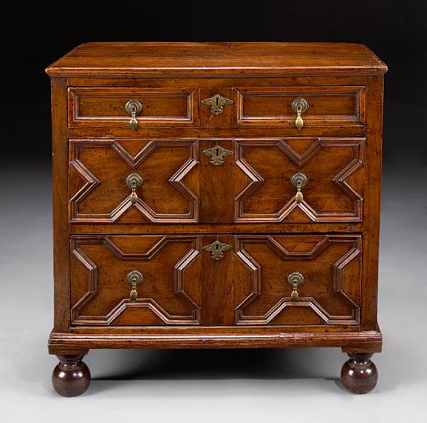 Appraisal: A William and Mary walnut chest late th century The