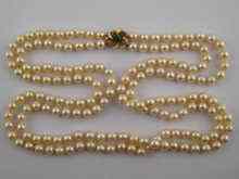 Appraisal: A two row cultured pearl necklace pearls approx mm diameter