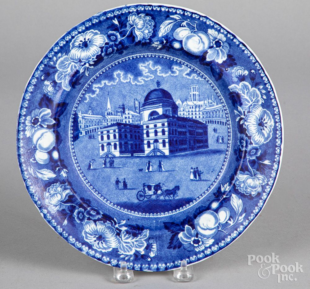 Appraisal: Historical blue Staffordshire plate Historical blue Staffordshire Exchange Baltimore plate