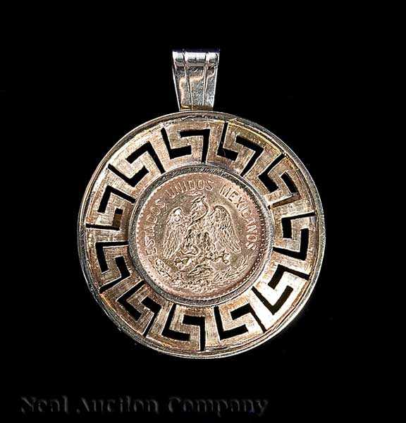 Appraisal: A kt Yellow Gold Pendant Brooch Set with a Mexican