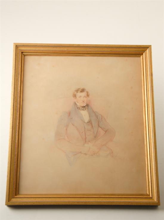 Appraisal: Artist Unknown th C Gentleman in Suit Pastel signed illegibly