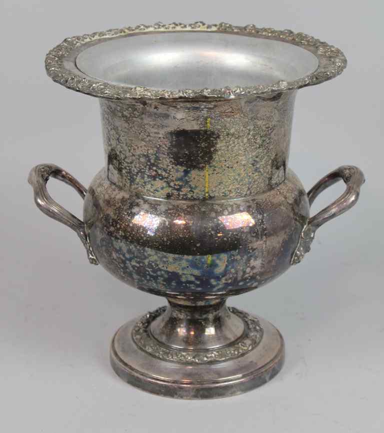 Appraisal: SHERIDAN SILVERPLATED ICE BUCKET AND AN ELECTROPLATED COFFEE AND TEA