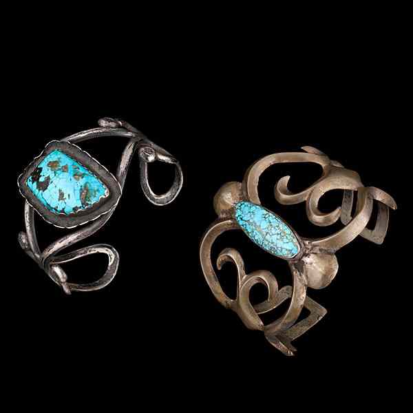 Appraisal: Navajo Bracelets with Turquoise Collected by Virginia Doneghy - lot