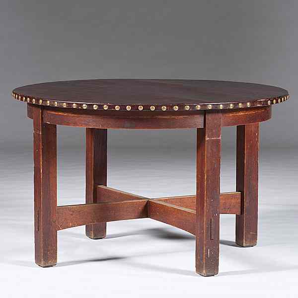 Appraisal: L J G Stickley Dining Table American ca - a