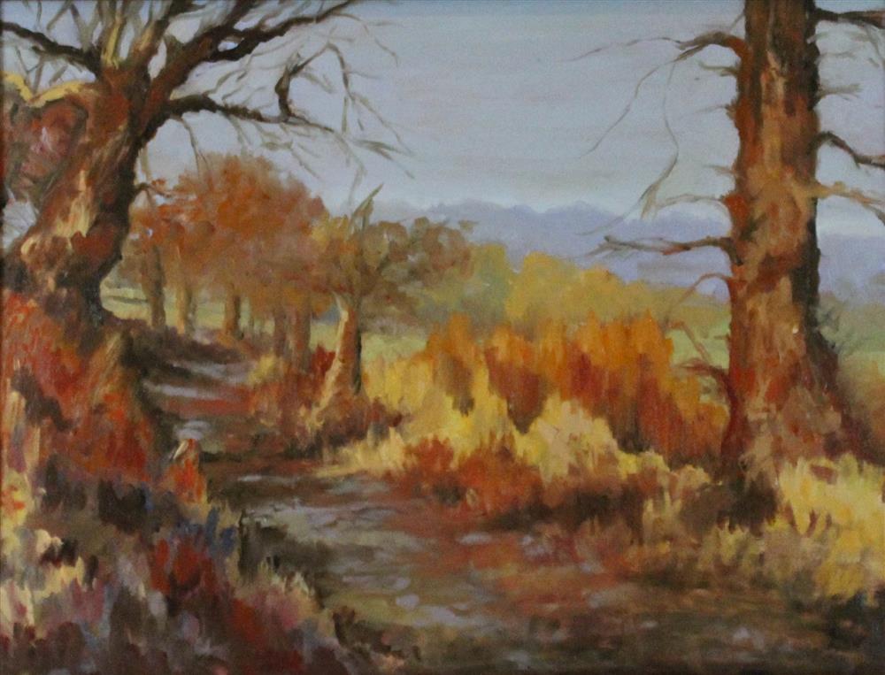 Appraisal: K DAUG TH CENTURY AUTUMN LANDSCAPE Oil on canvas x