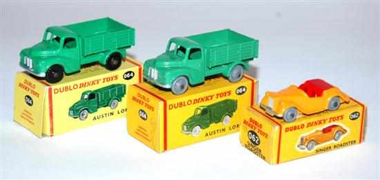 Appraisal: Two Dublo Dinky Austin Lorries one green BPW one green