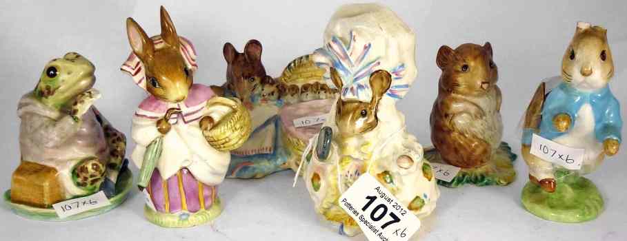 Appraisal: Beswick Beatrix Potter Figures Mrs Rabbit Umbrella Damaged Timmie Willie