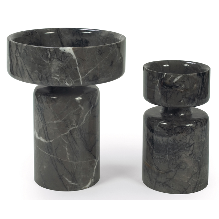 Appraisal: Angelo Mangiarotti vases two for Knoll Associates Italy c marble