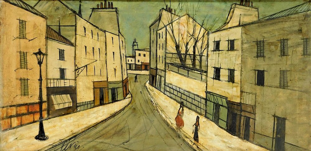 Appraisal: Charles Levier Modernist Street Scene Painting Charles Levier United States