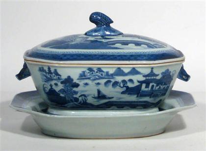 Appraisal: Chinese export porcelain Canton covered tureen th century Tureen depicting