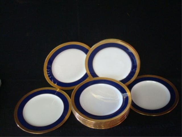 Appraisal: Minton Blue And Gilt Dinner Plates From a Washington Heights