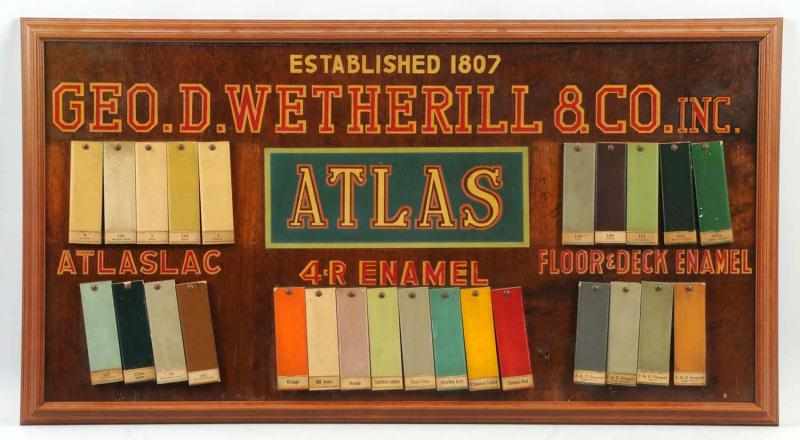 Appraisal: George Wetherill Atlas Paint Sample Sign Circa s to s