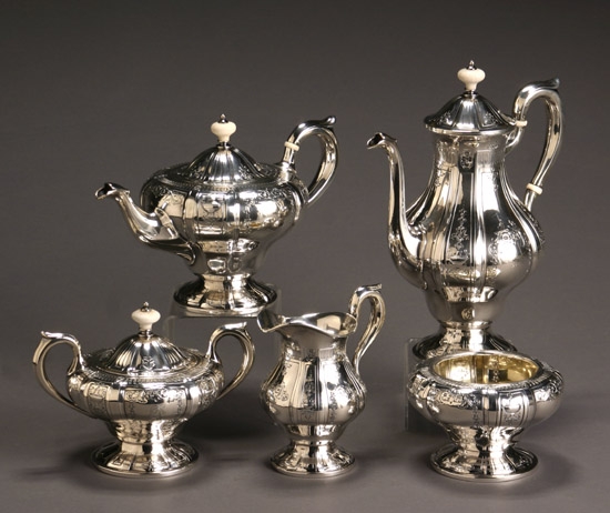 Appraisal: Dominick Haff Sterling Five-Piece Coffee and Tea Service New York