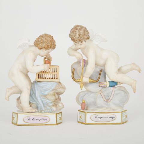 Appraisal: Two Meissen Figures of Cupids late th century Coup sur