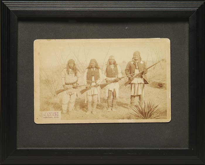 Appraisal: RARE ALBUMEN PRINT OF GERONIMO TOGETHER WITH OTHER APACHE WARRIORS