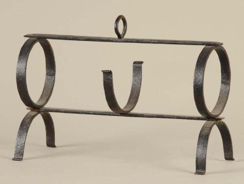 Appraisal: European Wrought Iron Pipe Dryer Rack Description th Century Excellent