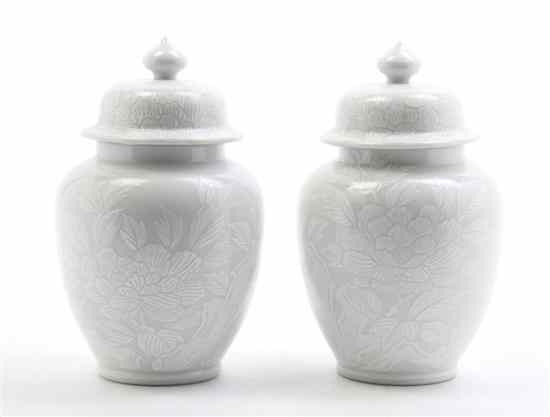 Appraisal: A Pair of Chinese Blanc de Chine Lidded Vases each