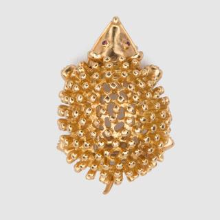 Appraisal: SCHLUMBERGER TIFFANY CO K Yellow Gold Hedgehog Brooch SCHLUMBERGER TIFFANY