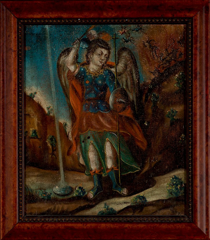 Appraisal: Artist Unknown Mexico Archangel St Michael Artist Unknown Mexico Archangel