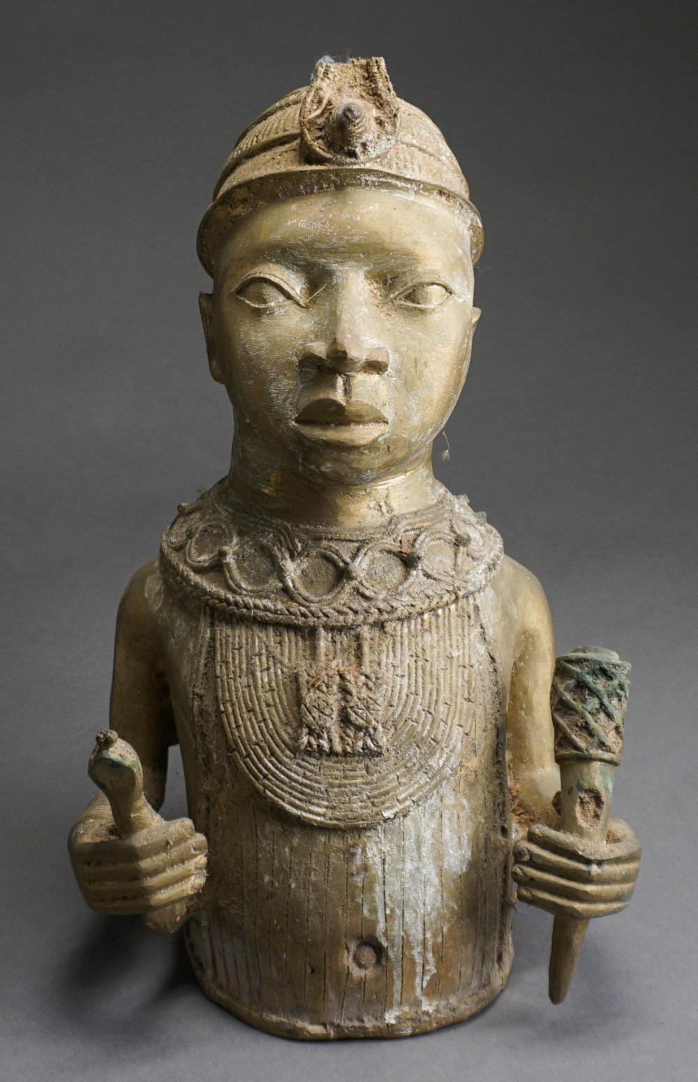 Appraisal: African School Bust of a Figure Bronze Height approximately in