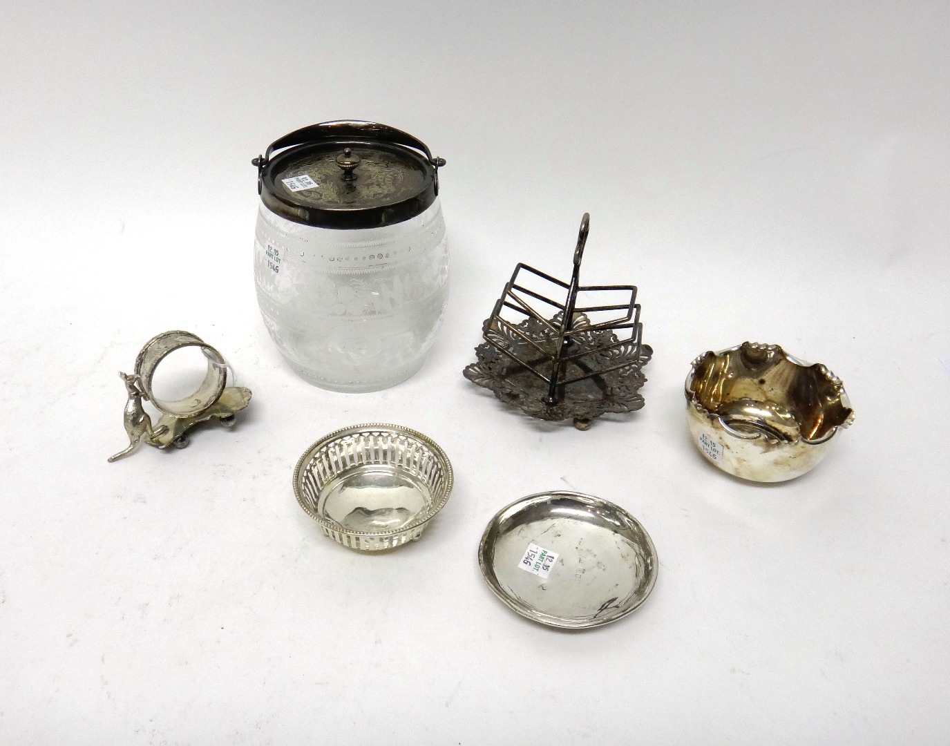 Appraisal: Silver comprising a circular sugar bowl having a shaped rim