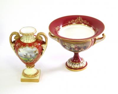 Appraisal: A group of Royal Worcester including two-handled pedestal bowl twin-handled