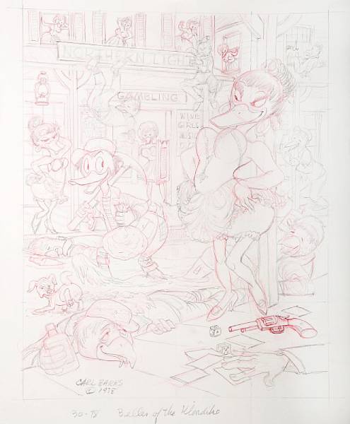 Appraisal: Carl Barks - Original Artwork for two preliminary drawings to