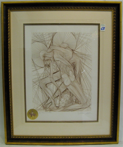 Appraisal: GUILLAUME A AZOULAY ETCHING with remarque Morocco born titled Compagnon