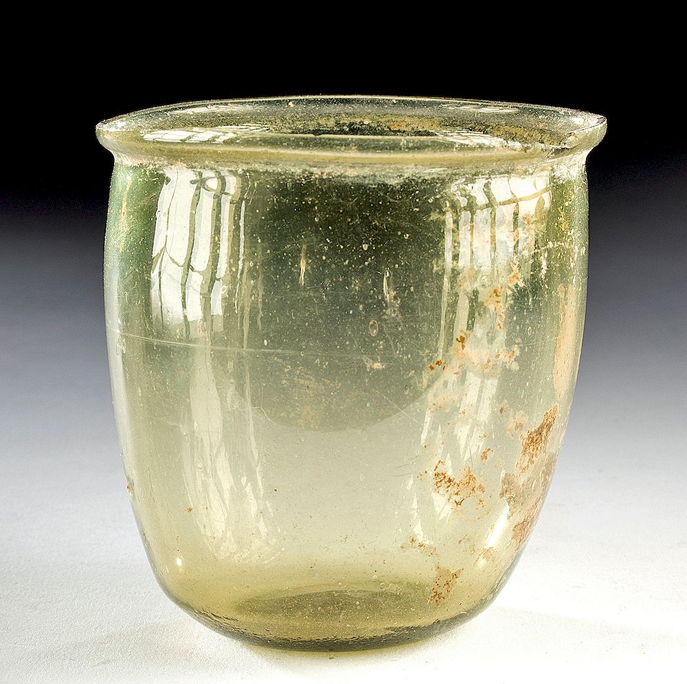 Appraisal: Roman Glass Cup - Yellow Hues Translucent Roman Imperial Period