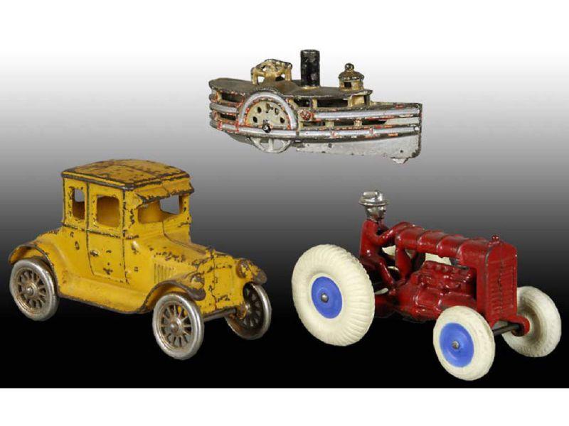 Appraisal: Lot of American Made Cast Iron Vehicle Toys Description All