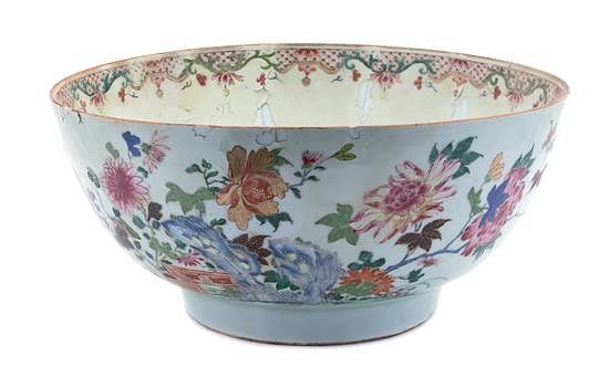 Appraisal: A Chinese Export Porcelain Large Punchbowl A Chinese Export Porcelain