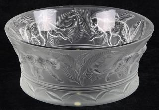 Appraisal: Lalique frosted crystal Jungle bowl Lalique frosted crystal Jungle bowl