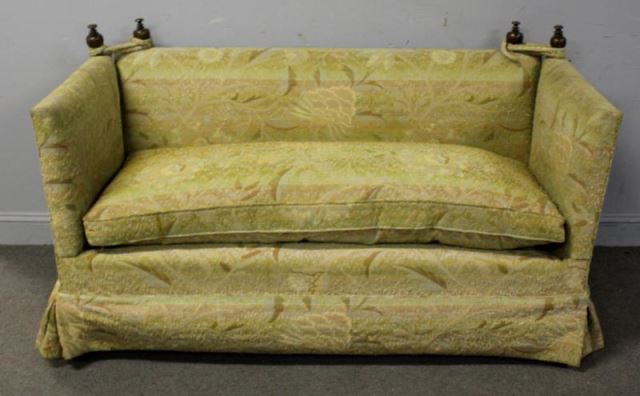 Appraisal: Vintage Fold End Sofa with Finials From a Manhattan estate