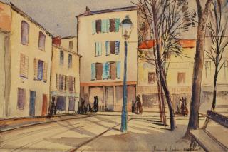 Appraisal: Bernard Parker Street Scene Bernard Parker Street Scene Signed and