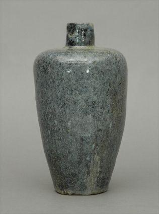 Appraisal: Chinese Mottled Blue Glazed Pottery Vase in x in diam