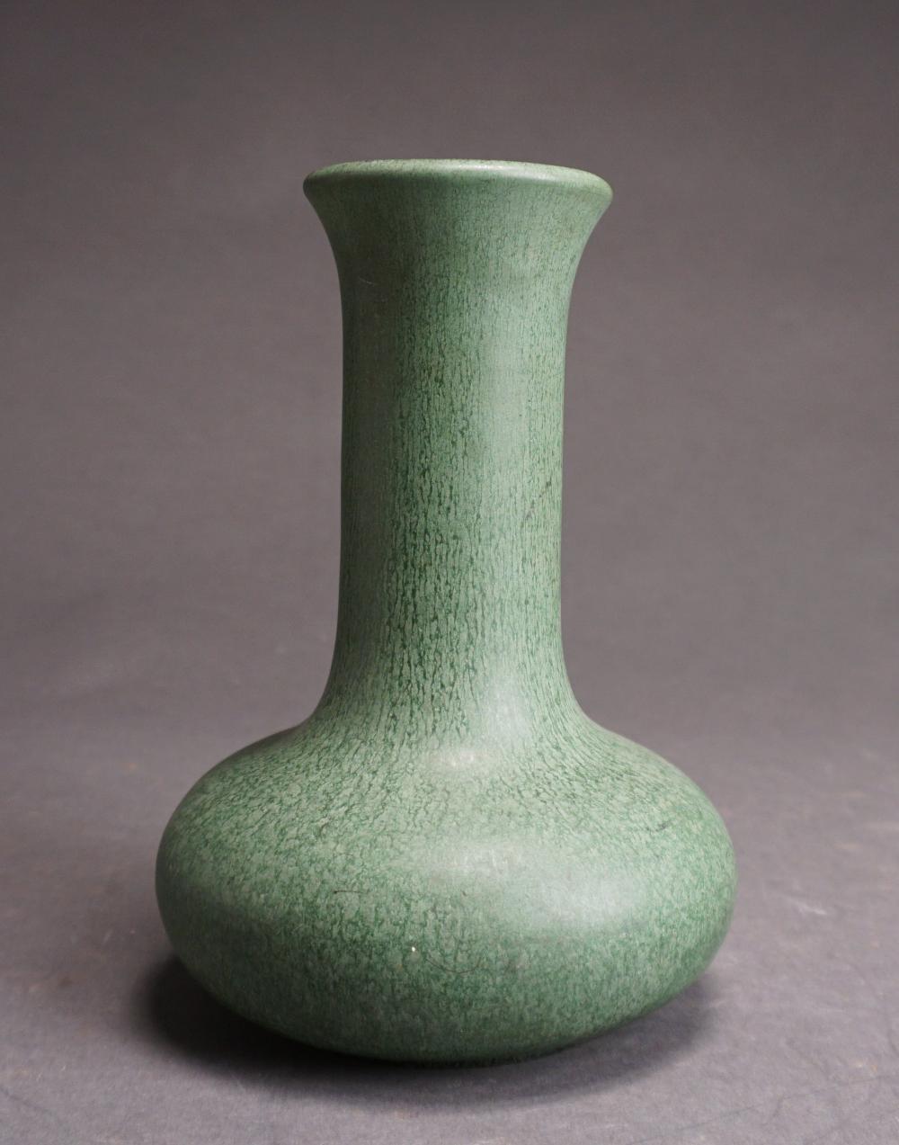 Appraisal: HAMPSHIRE POTTERY MATTE GREEN GLAZED VASE H IN CM Hampshire