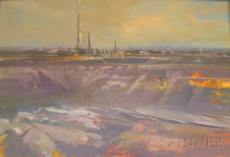 Appraisal: Russian School th Century Industrial Landscape Indistinctly inscribed l r