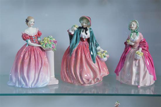 Appraisal: THREE ROYAL DOULTON FIGURINES ''Lady Charmian'' HN '' h ''Rosebud''