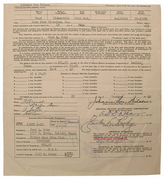 Appraisal: RUBY JACK - Document Signed Jack L Ruby p to