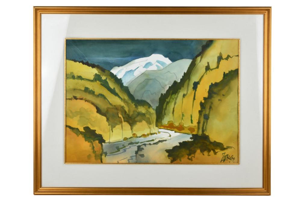 Appraisal: MILFORD ZORNES - LANDSCAPEwatercolor signed lower right Condition yellowing to