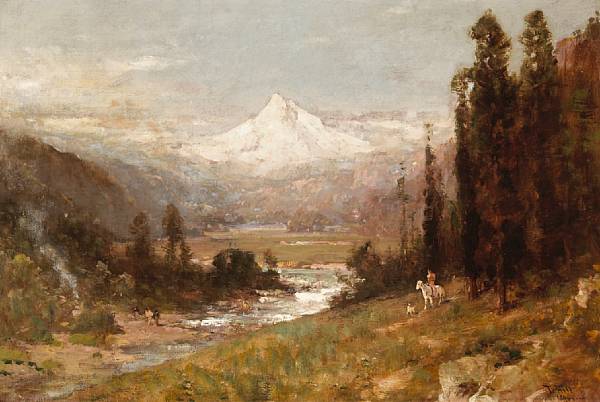 Appraisal: Thomas Hill - A View of Mt Hood signed and