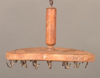 Appraisal: Pennsylvania Wood and Wire Candle Dipper Pennsylvania th Century Wood