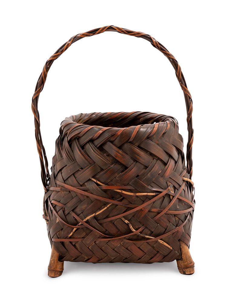 Appraisal: A Bamboo Flower Arranging Basket A Bamboo Flower Arranging Basket