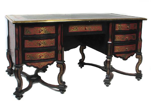 Appraisal: A Napoleon III style Boulle desk height in width ft