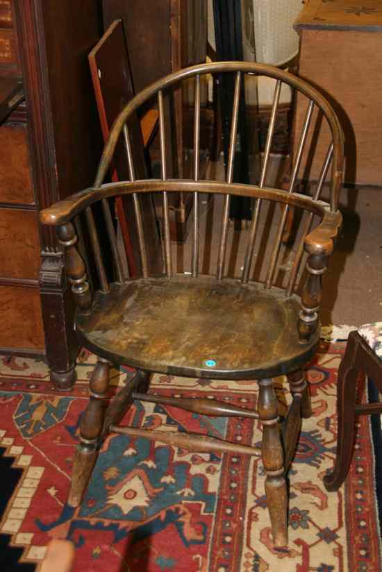 Appraisal: ROUNDED BACK WINDSOR ARM CHAIR - in x in x