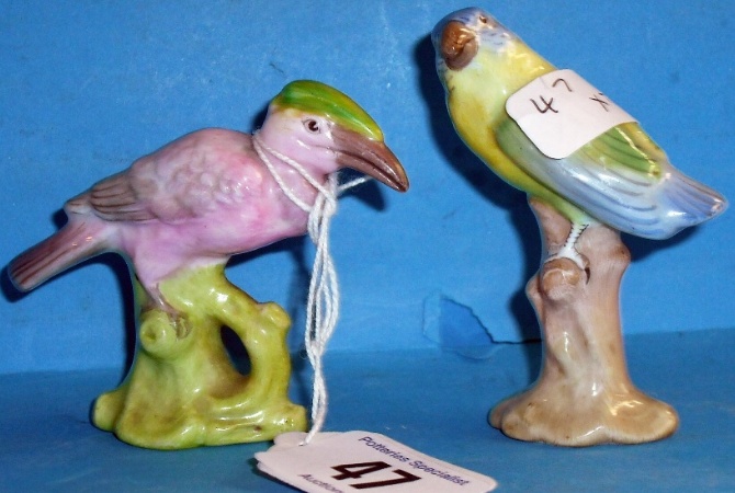 Appraisal: Rare Shelley Miniature models of a Parrot on branch and