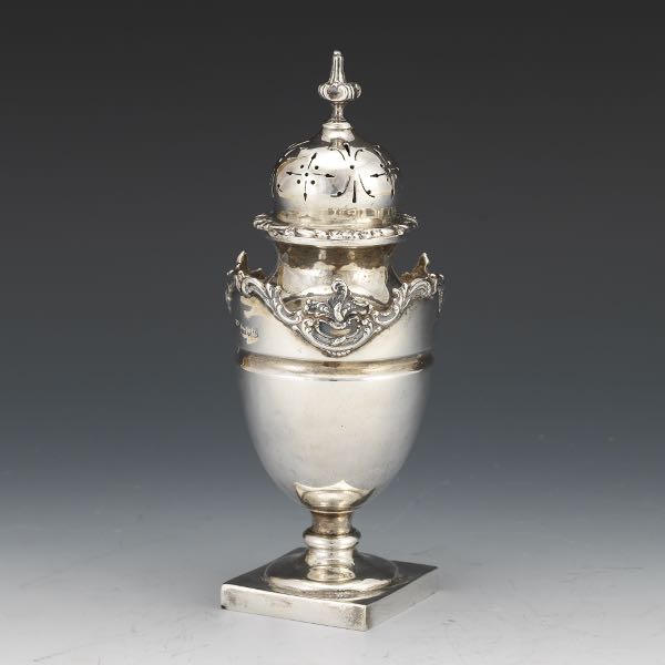 Appraisal: ENGLISH STERLING SILVER SUGAR MUFFINEER BY CHARLES BOYTON SON DATED