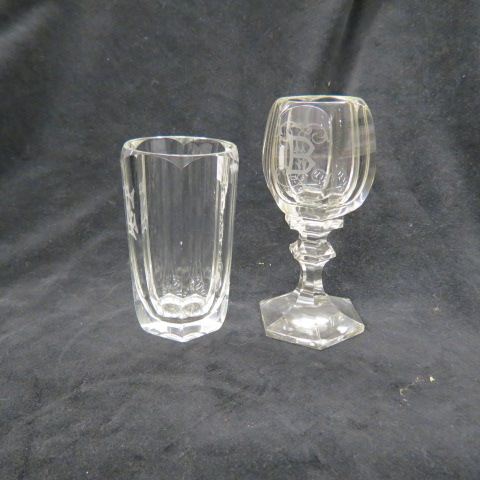 Appraisal: pcs Fine Cut Crystal Stemware wines juice glasses monogram B