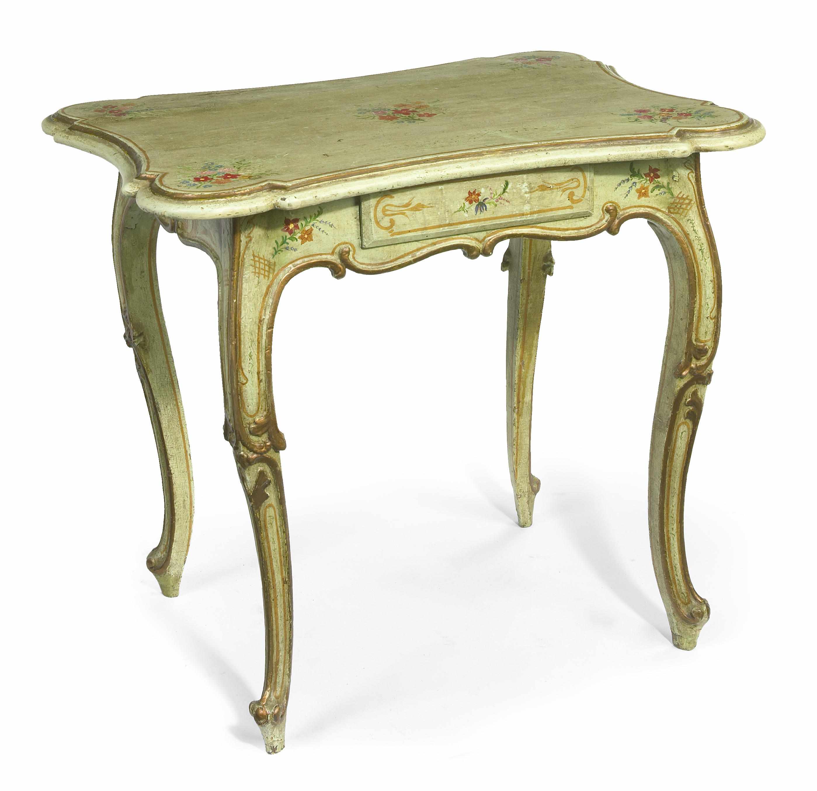 Appraisal: An Italian Rococo parcel gilt paint decorated table third quarter