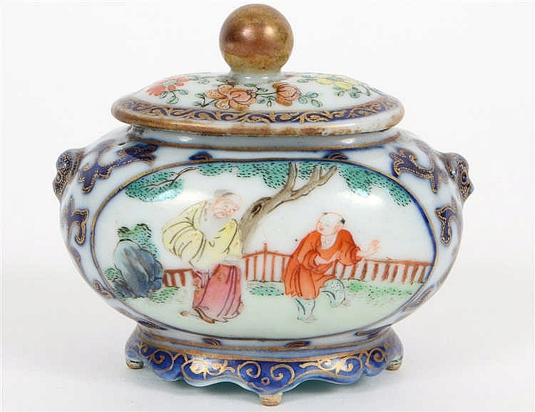 Appraisal: CHINESE FAMILLE ROSE UNDER GLAZE BLUE SNUFF JAR th th